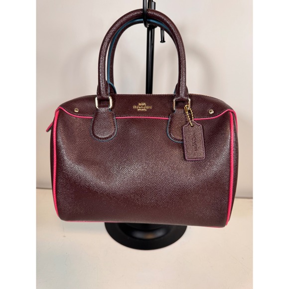 Coach Handbags - Coach Mini Bennett Satchel Oxblood Multi Crossgrain Leather Bag F22237 NWT